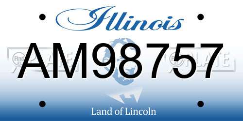 AM98757 Illinois License Plate