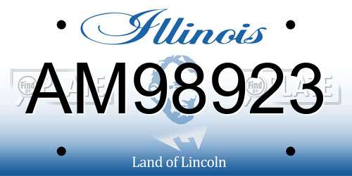 AM98923 Illinois License Plate