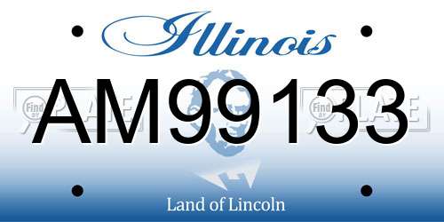 AM99133 Illinois License Plate