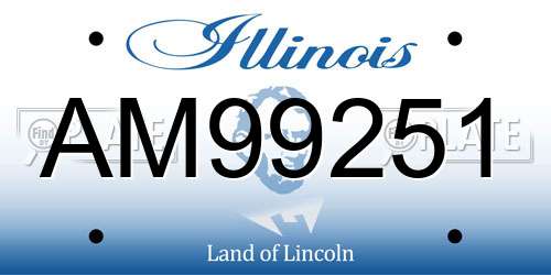 AM99251 Illinois License Plate