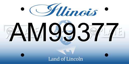 AM99377 Illinois License Plate