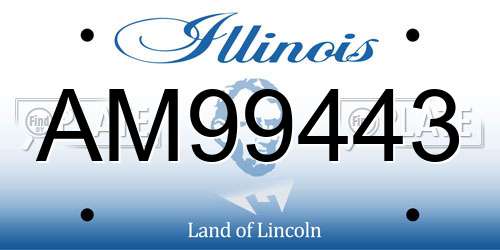 AM99443 Illinois License Plate