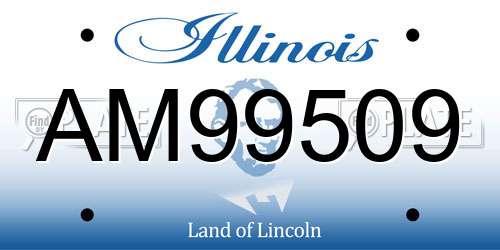 AM99509 Illinois License Plate