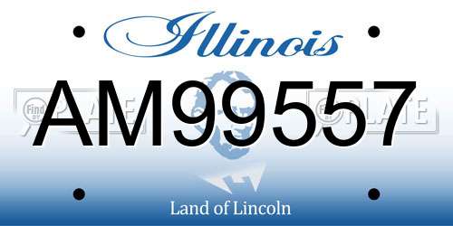 AM99557 Illinois License Plate