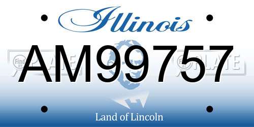 AM99757 Illinois License Plate
