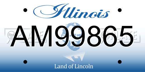 AM99865 Illinois License Plate