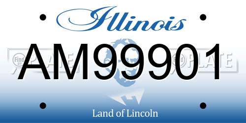 AM99901 Illinois License Plate