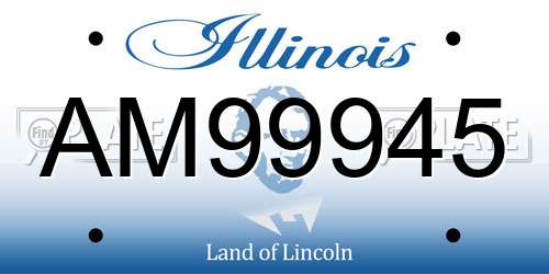AM99945 Illinois License Plate