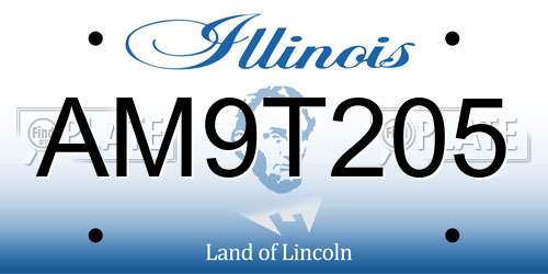 AM9T205 Illinois License Plate