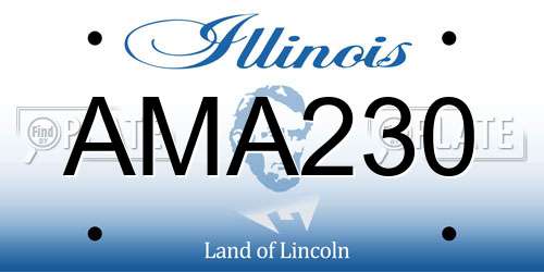 AMA230 Illinois License Plate