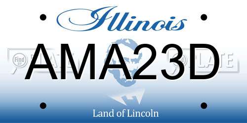 AMA23D Illinois License Plate