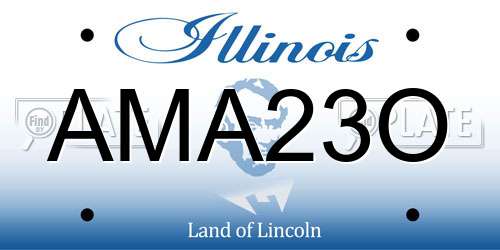 AMA23O Illinois License Plate