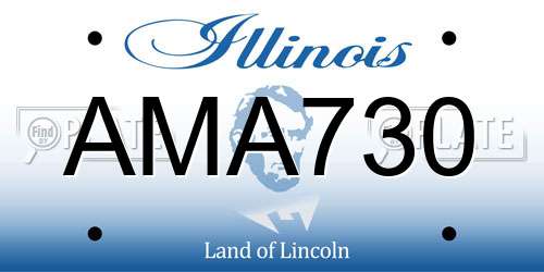 AMA730 Illinois License Plate