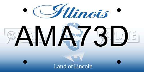 AMA73D Illinois License Plate