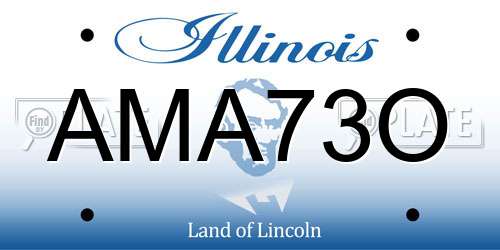 AMA73O Illinois License Plate