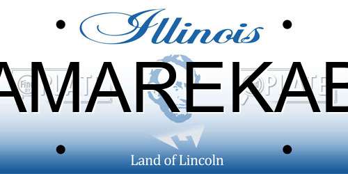 AMAREKAB Illinois License Plate