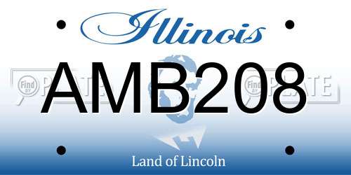 AMB208 Illinois License Plate