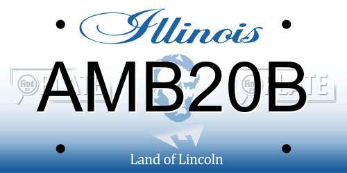 AMB20B Illinois License Plate