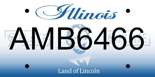 AMB6466 Illinois License Plate