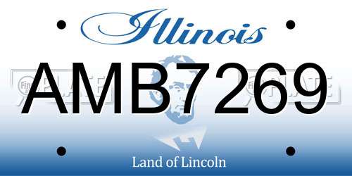 AMB7269 Illinois License Plate