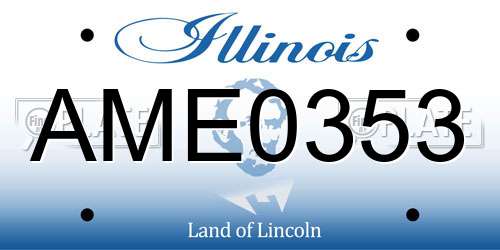 AME0353 Illinois License Plate