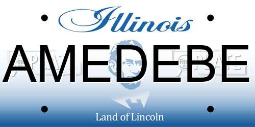 AMEDEBE Illinois License Plate