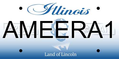 AMEERA1 Illinois License Plate
