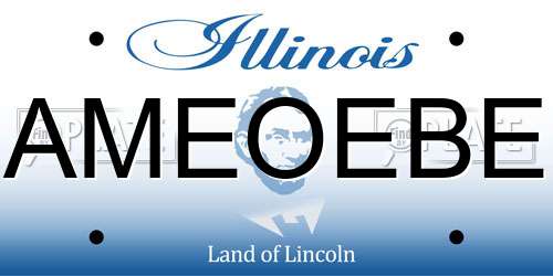 AMEOEBE Illinois License Plate