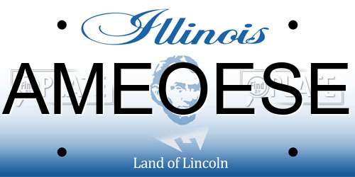 AMEOESE Illinois License Plate