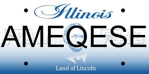 AMEQESE Illinois License Plate