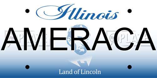 AMERACA Illinois License Plate