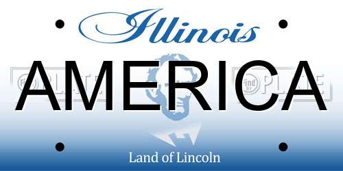 AMERICA Illinois License Plate