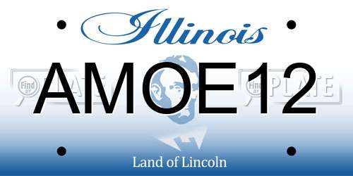 AMOE12 Illinois License Plate
