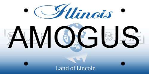 AMOGUS Illinois License Plate