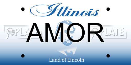 AMOR Illinois License Plate