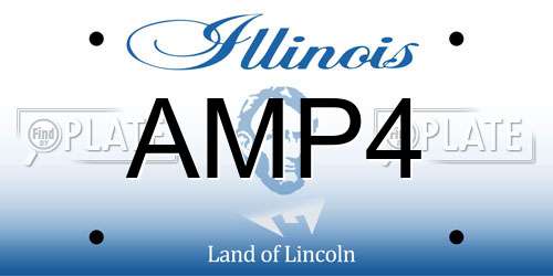 AMP4 Illinois License Plate