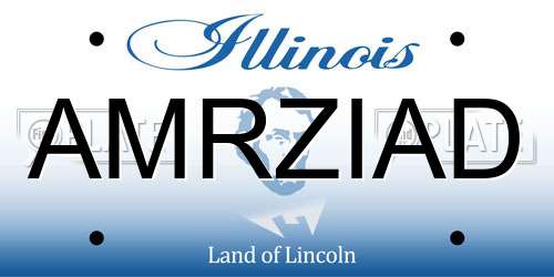 AMRZIAD Illinois License Plate