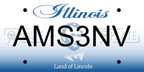 AMS3NV Illinois License Plate