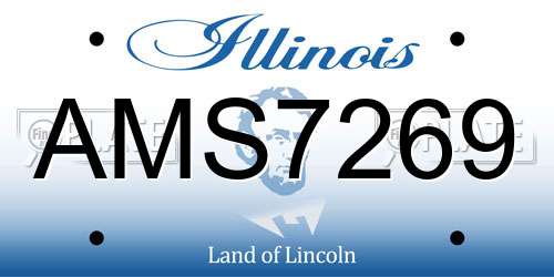AMS7269 Illinois License Plate