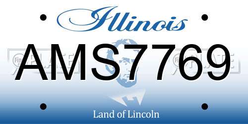 AMS7769 Illinois License Plate