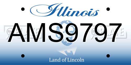 AMS9797 Illinois License Plate