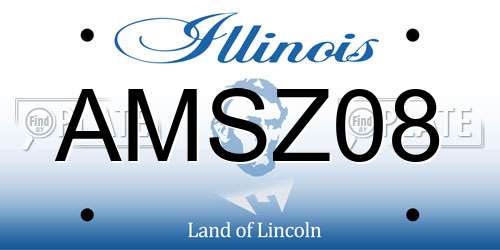 AMSZ08 Illinois License Plate