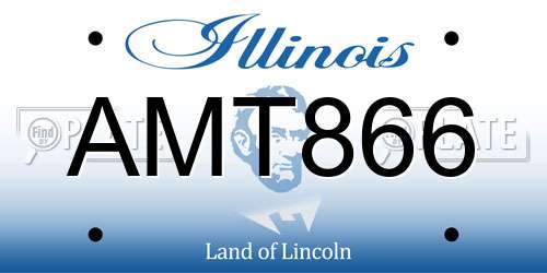 AMT866 Illinois License Plate