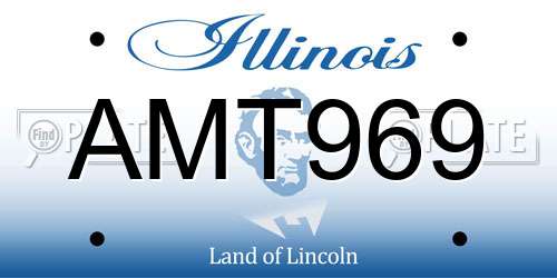 AMT969 Illinois License Plate