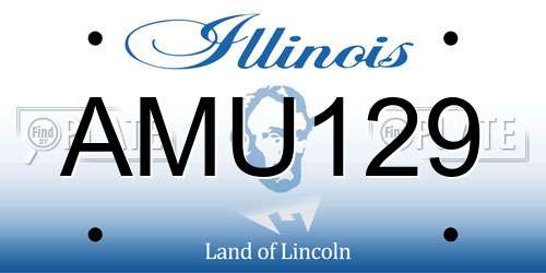 AMU129 Illinois License Plate