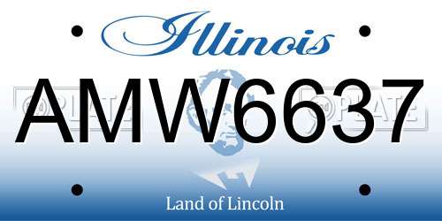 AMW6637 Illinois License Plate