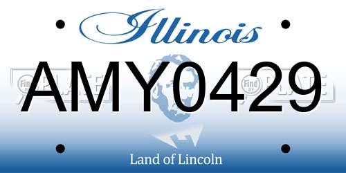 AMY0429 Illinois License Plate