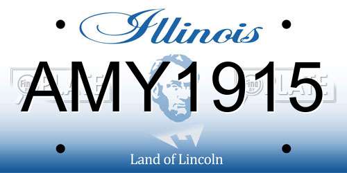AMY1915 Illinois License Plate