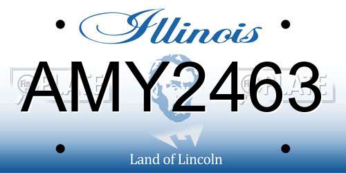 AMY2463 Illinois License Plate