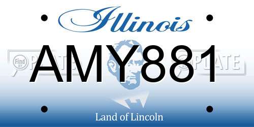 AMY881 Illinois License Plate